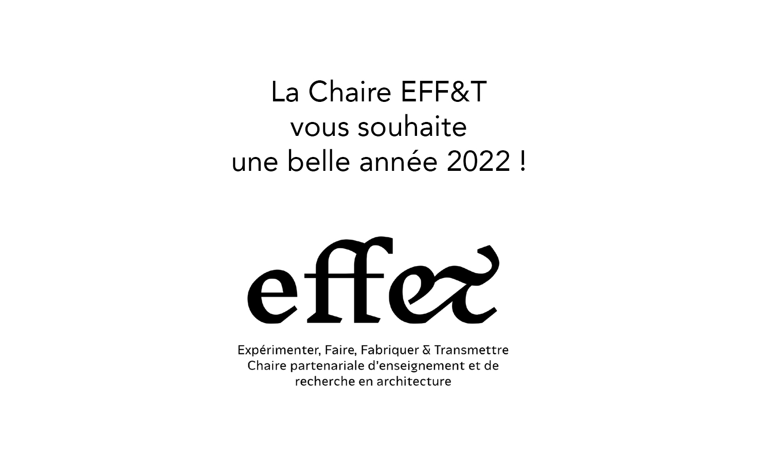 Voeux Chaire EFF&T 2022